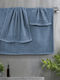 Lino Home Bath Towel Set 3pcs Wavie Petrol Blue Weight 450gr/m²
