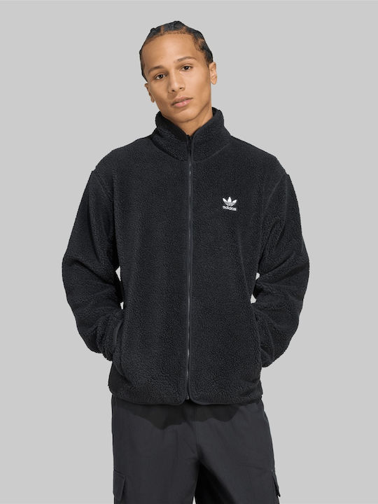 adidas Essentials Herren Fleecejacke Schwarz