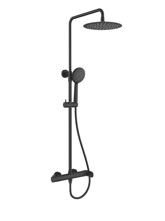 Orabella Duschsäule mit Armatur Schwarz