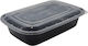 Disposable Plastic PP Tableware 750ml Black 50pcs Lid
