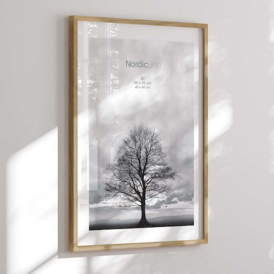 Nordic Line Frame Natural Oak Wood Acrylic Glass 20 Mm W50 X H70 Cm Incado