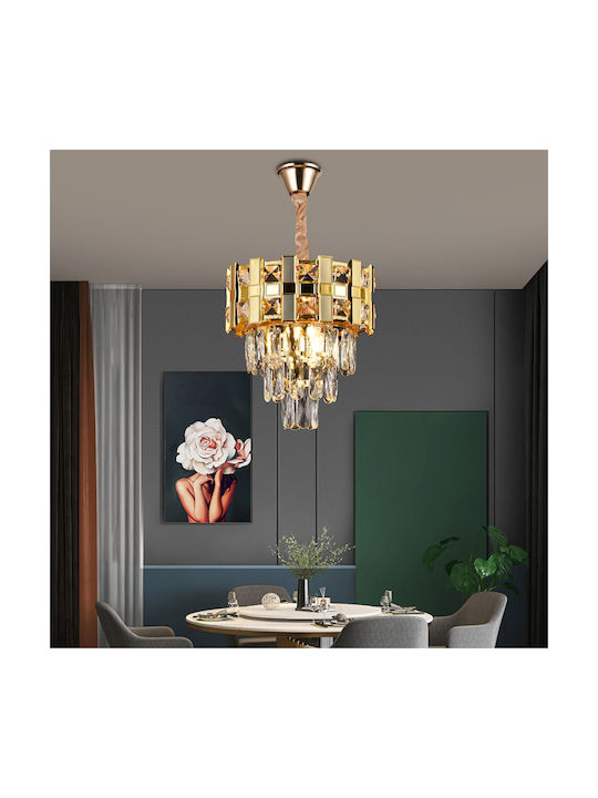 Alista Home Adjustable Pendant Light Gold with Crystals for Socket E14, E.14