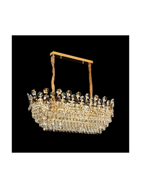 Alista Home Candelabru 9xE14 Ø90cm cu Cristale Auriu AT1CT-IM1P-HT2L-CC6705/900X350GD