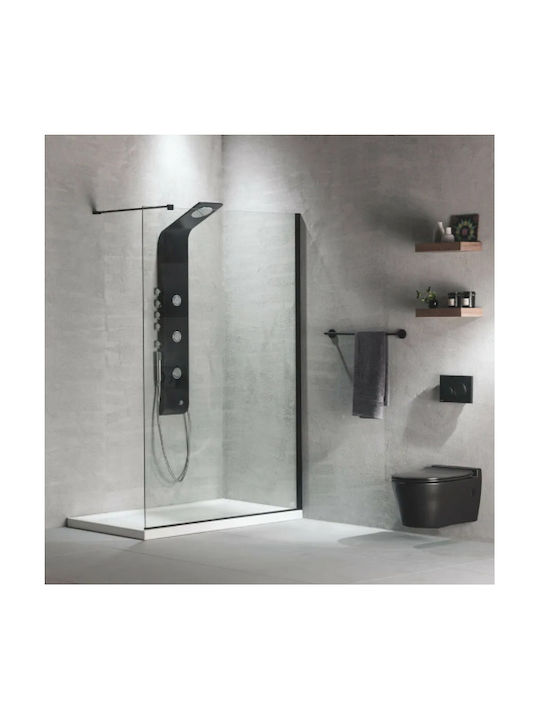 Devon Iwis Walk-in Duschwand für Dusche mit Schieben Tür 37-39x195cm Inox