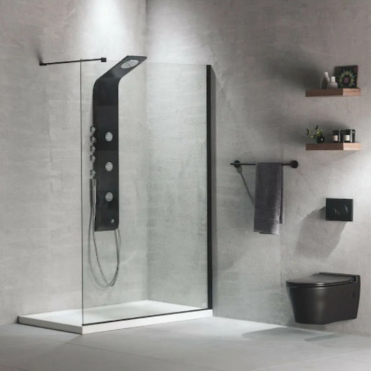 Devon Iwis Walk-in Διαχωριστικό Ντουζιέρας με Συρόμενη Πόρτα 37-39x195cm Inox