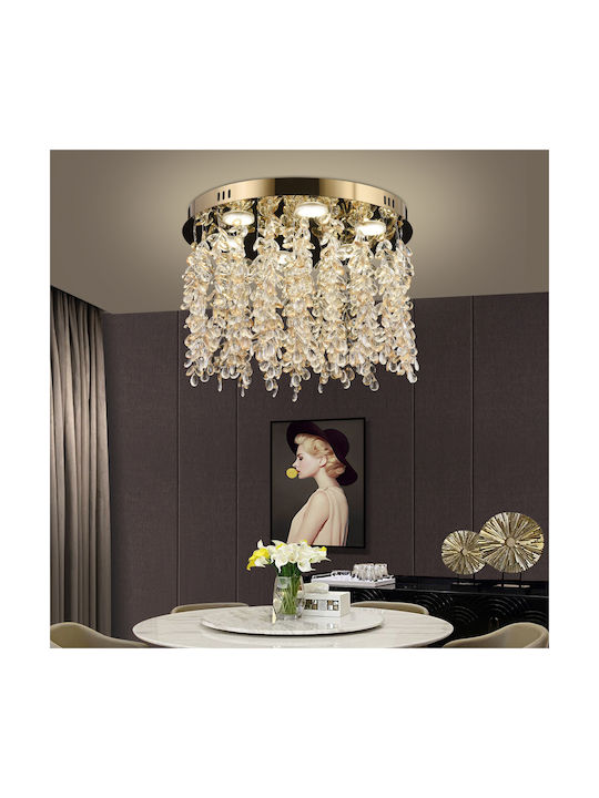 Alista Home Plafonieră de Tavan Aurie cu LED Integrat și Cristale