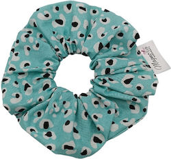 Scrunchie Aqua Leopard
