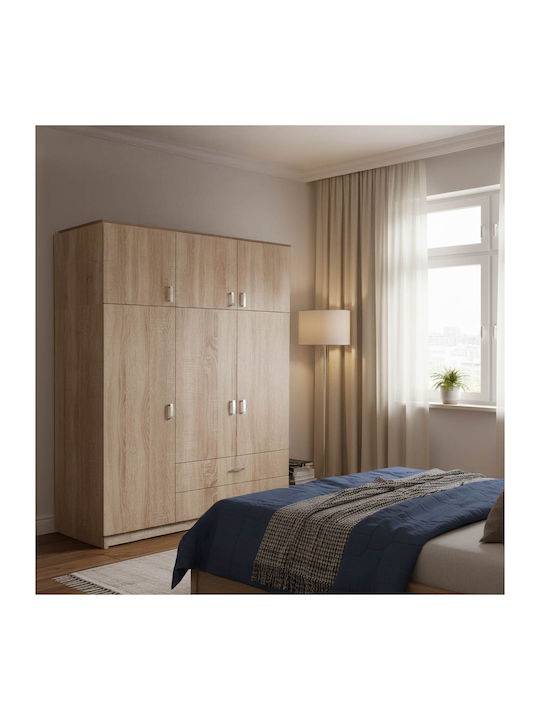 Royal Τρίφυλλη Ντουλάπα με Πατάρι Sonoma 150x58...