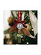 Decorațiune De Ușă De Crăciun Con Artificial De Pin Clopoțel Argintiu 16 X 15 Cm