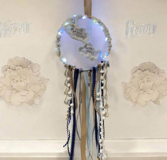 Decorative Dreamcatcher Handmade Light Blue Fabric
