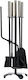 Zogometal 1230-b13 Fireplace Tool Set with Stand Holder Nickel Matt