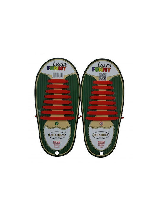 Coimbra Funny Laces Shoelaces Elastic Red 2pcs