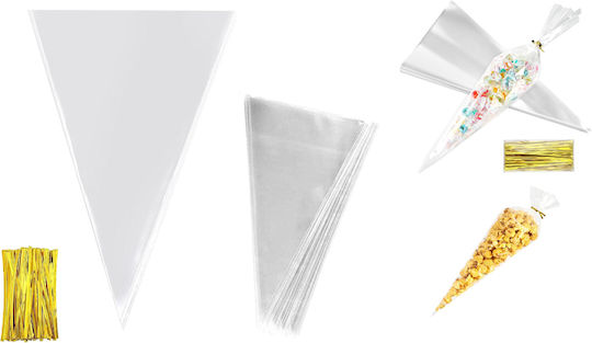 Cone Bag Transparent Plastic Wire 18cm X 37cm 0402276 Pieces