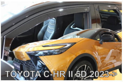 Heko Set of Windbreakers Front Car Dark Fime for Toyota C-HR 2023+ 2pcs