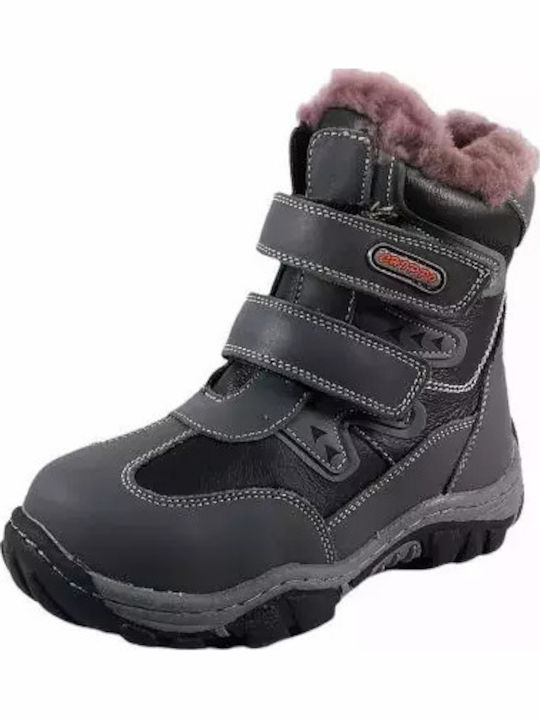 Lederne Kinderstiefel Gray