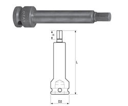 3/4'' Impact Socket Head External Hex Profile One Piece Length 100 Mm 10