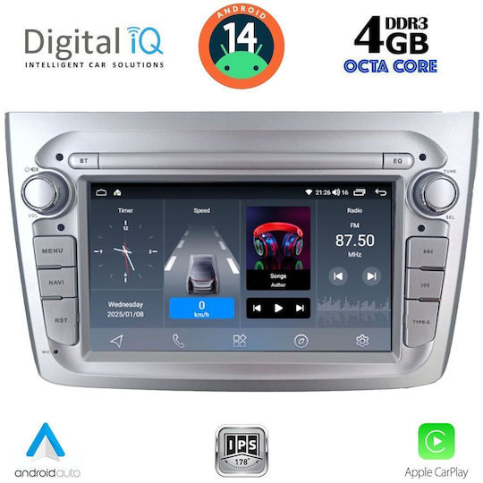 Digital IQ Car Audio System for Alfa Romeo Mito 2008-2018 (Bluetooth/USB/WiFi/GPS/Apple-Carplay/Android-Auto) with Touch Screen 7"