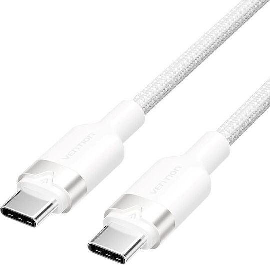Vention Geflochtenes USB 2.0 Kabel USB-C männlich - USB-C 60W PD Weiß 1m TRDWF