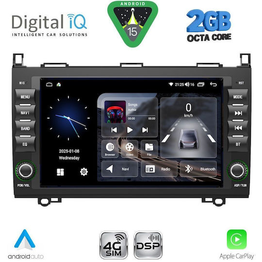 Digital IQ Car Audio System for Mercedes-Benz Sprinter / Vito / Viano 2007-2019 (Bluetooth/USB/WiFi/GPS/Apple-Carplay/Android-Auto) with Touch Screen 8"