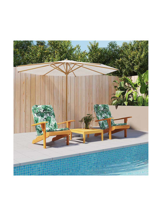 vidaXL Garden Chair Cushion with Backrest Green 2 Pieces 58x77cm