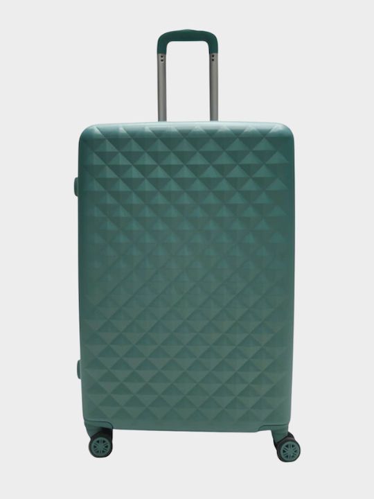 My Choice Large Hard Green Suitcase Travel With 4 Wheels Height 72cm