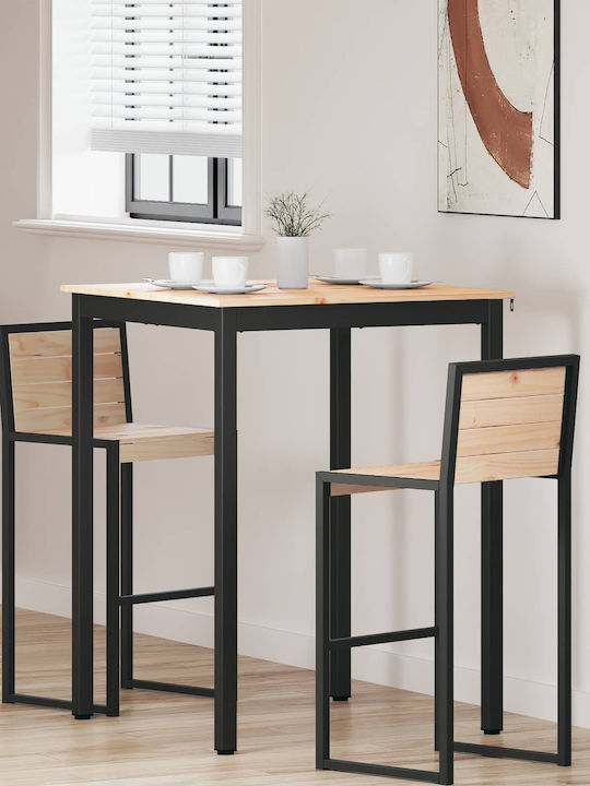 Table Bar from Solid Wood & Metal Natural 110x5...