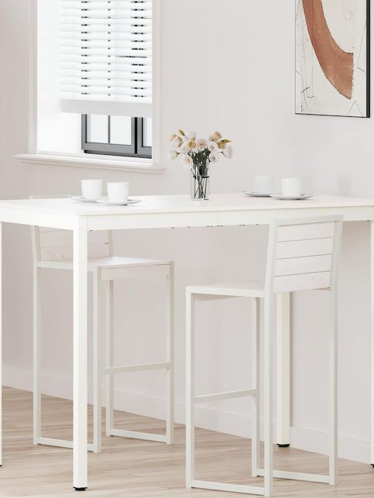 Table Bar from Solid Wood & Metal White 110x55x...