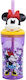 Stor Kinderflasche Minnie Kunststoff mit Strohhalm 360ml