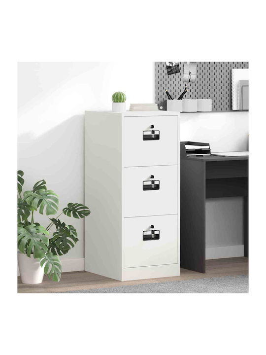Schublade Büro mit Schloss White 44x50x106.5cm