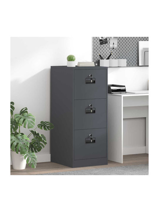Schublade Büro mit Schloss Charcoal 44x50x106.5cm