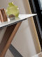 Console Table Glass & Marble Μαύρο, Καρυδιάς L130xW78xH42cm
