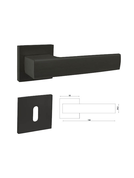 Perfect Lever Front Door with Rosette Right 244 Matte Black