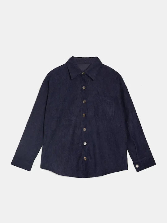 Kragenhemd Cord Navyblau Größe 2xl