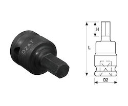 1'' Impact Socket Head External Hex Profile 1 Piece 14