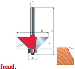 Freza Unghiulară 40 Carbura Vârf Z=2 Coada Ghid Inferior Rulment D 44 40-10608p