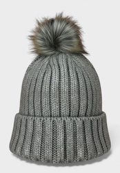 Suyutti Pom Pom Beanie Γυναικείος Σκούφος Πλεκτός σε Γκρι χρώμα