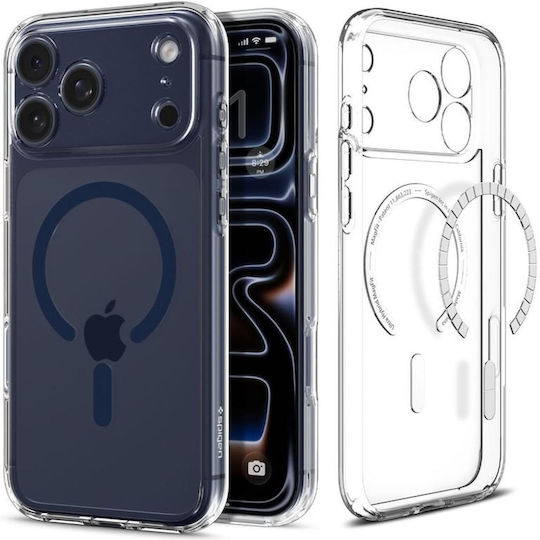Spigen Ultra Hybrid MagFit Rückseite Umschlag Silikon / Kunststoff 2mm Transparent Tiefblau (iPhone 17 Pro Max)