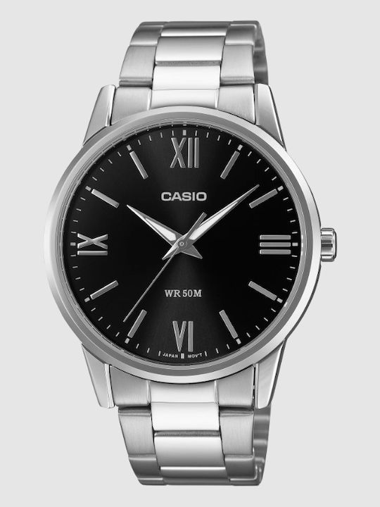 Casio Men's Watch Battery with Silver Metal Bracelet