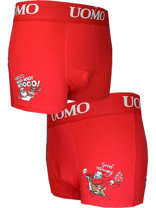 Men's Boxer Red with Patterns