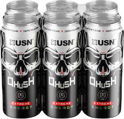 USN Qhush Energy Drink με Ανθρακικό 6x500ml