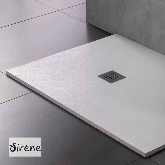 Sirene Κεραμική Ντουζιέρα 120x90cm Λευκή