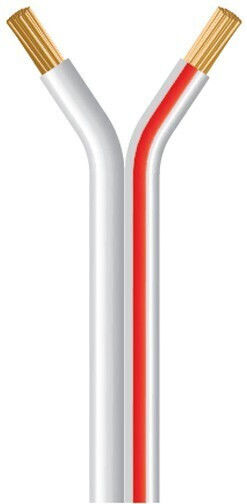 Nyfaz H03vh-h Power Cords 2x0.75mm White Red Stripe 100 Pieces 150-13051 Eurolamp