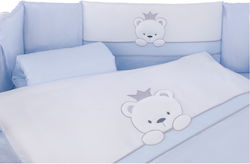Tuttolina Baby Crib Bedding Set Royal Bear 8pcs Royal Bear Blue