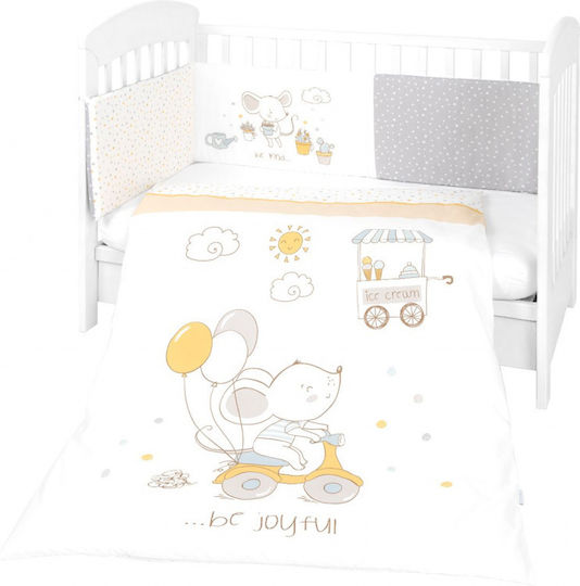 Kikka Boo Baby Crib Bedding Set Joyful Mice 2pcs Yellow