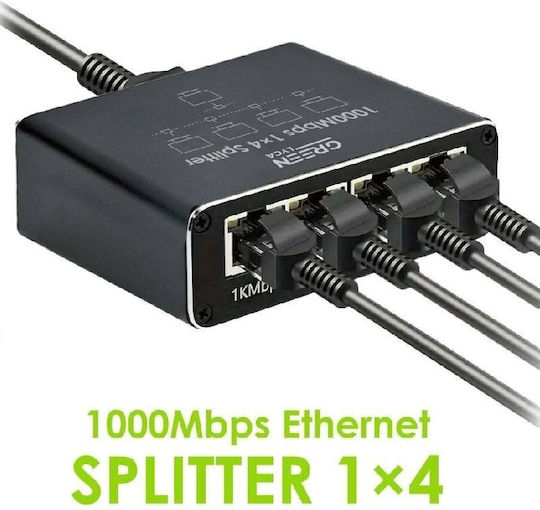 Green Lyca GL69694 Unmanaged L2 Switch με 4 Θύρες Gigabit (1Gbps) Ethernet