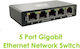 Green Lyca GL69660 Unmanaged L2 Switch with 5 Gigabit (1Gbps) Ethernet Ports