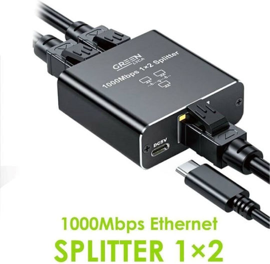Green Lyca GL69695 Unmanaged L2 Switch with 2 Gigabit (1Gbps) Ethernet Ports