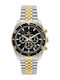 Men's Watch 43mm Chronograph Battery with Black Metal Strap