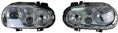 Front Lights Angel Eyes VW Golf IV R32 Chrome Without H7 Bulbs Set 2 Pieces