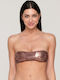 Fără bretele Top bikini Brown